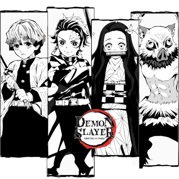 Vtg Official Demon Slayer Black Hoodie Nezuko Inosuke Tanjiro Zenitsu Mens M - Picture 3 of 3